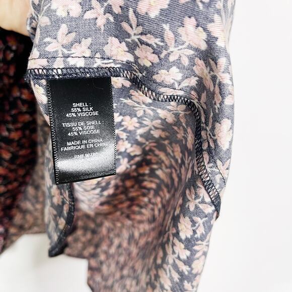 New Rebecca Taylor 0 Navy Blue Pink Francesca Floral Square Neck Short Dress - Picture 11 of 14